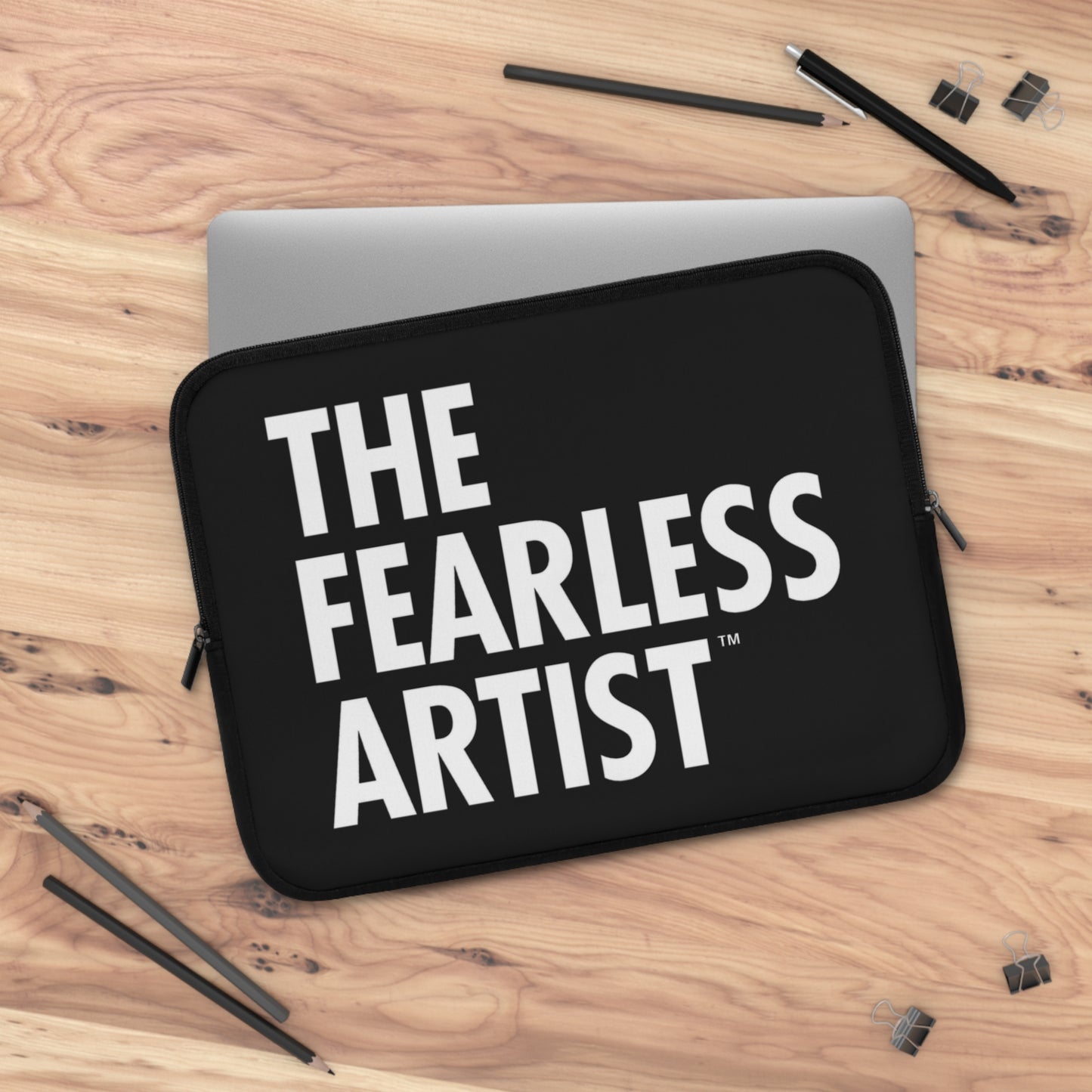 Laptop Sleeve - The Fearless Artist (White on Black)