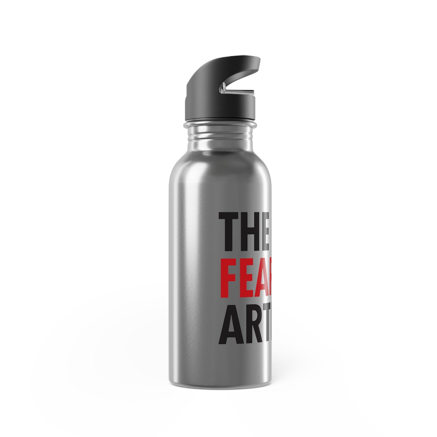 Stainless Steel Water Bottle With Straw, 20oz - The Fearless Artist (Black and Red)